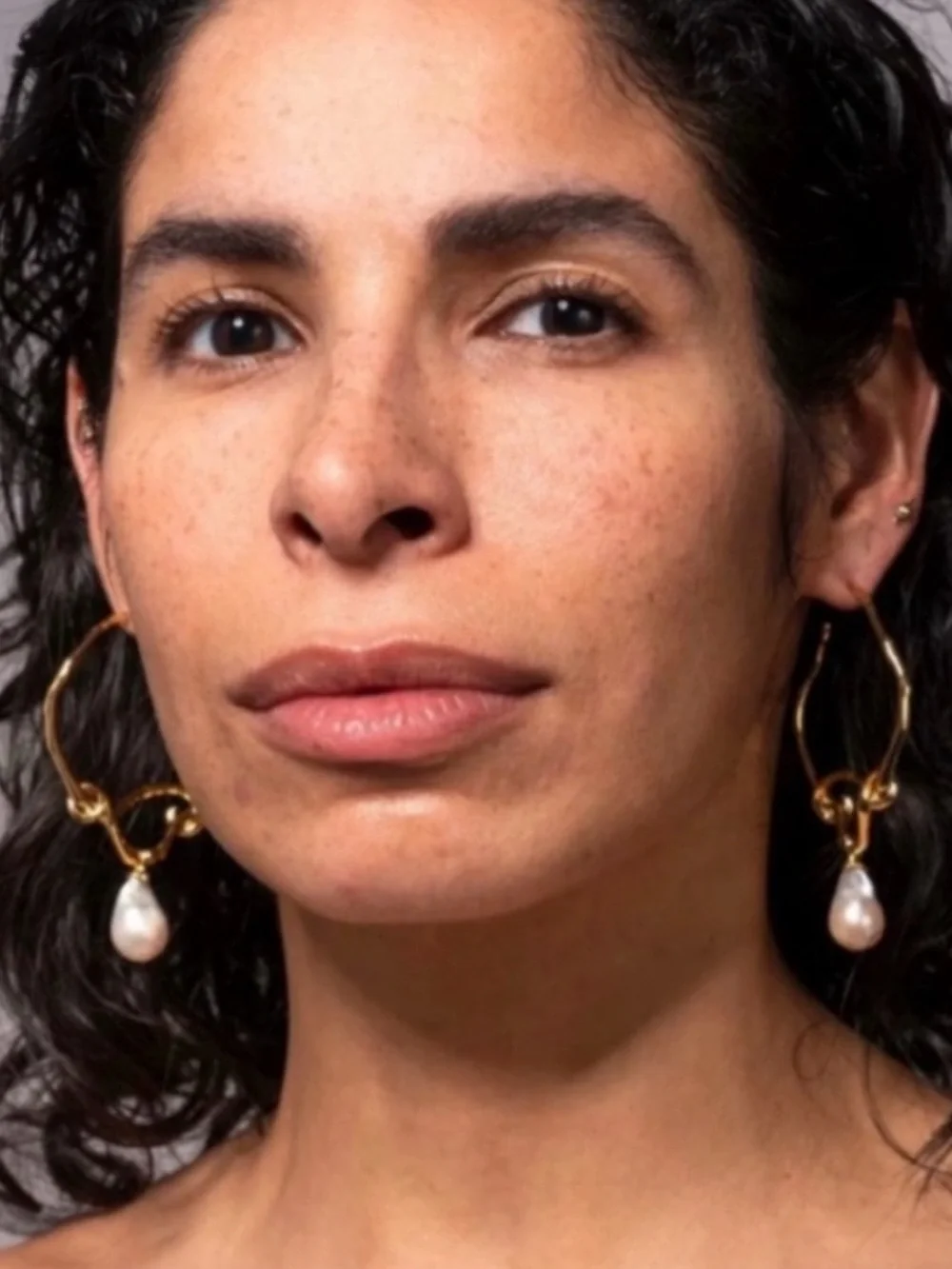 Alexis Bittar Cultured Freshwater Pearl Charm Twist Hoop Earrings - Picture 6 of 6